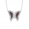 Gümüş Renkli Taşlı Kelebek Kolye