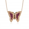 Gümüş Renkli Taşlı Kelebek Kolye Rose