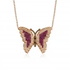 Gümüş Renkli Taşlı Kelebek Kolye Rose