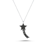 Gümüş Şimal Yıldızı Kolye Siyah Taşlı