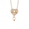 Gümüş Yüzük Detaylı Kalp Kolye Rose