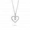 Gümüş Zirkon Taşlı Kalpli Kolye