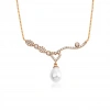 Pırlanta Montürlü Rose İnci Gerdanlık