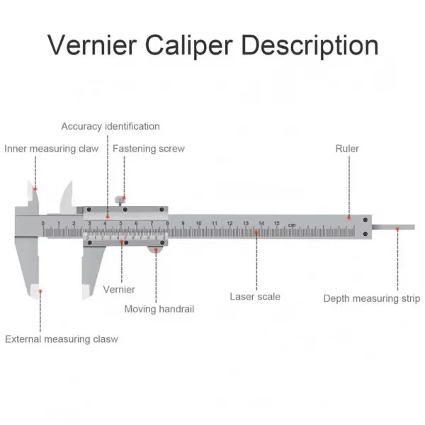 150mm / 0.02mm Paslanmaz Çelik Mekanik Kumpas - Sürgülü Manuel Kumpas