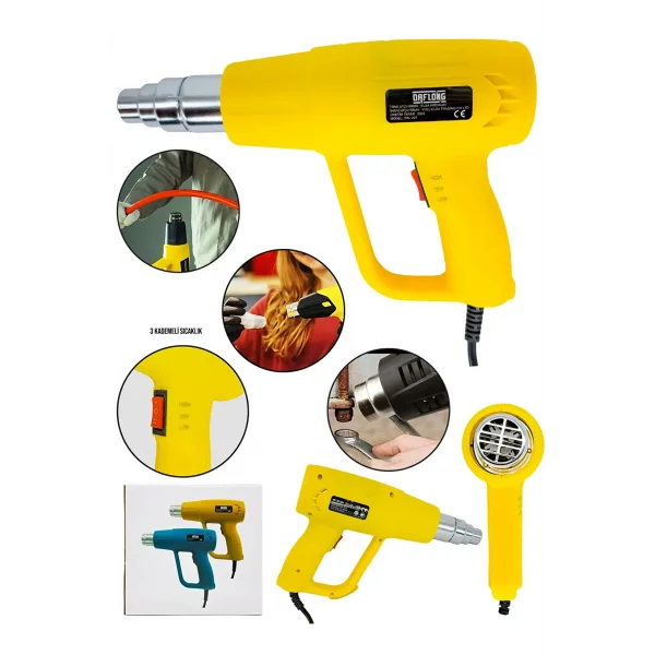 2 Kademeli Sıcak Hava Tabancası Isı Makine-Sarı