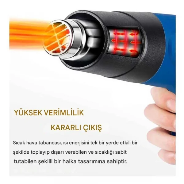 2000W Sıcak Hava Tabancası (300°C – 520°C) - 2 Kademeli