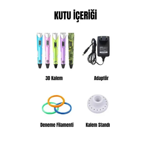 3D Kalem Mavi Renk 3D Pen