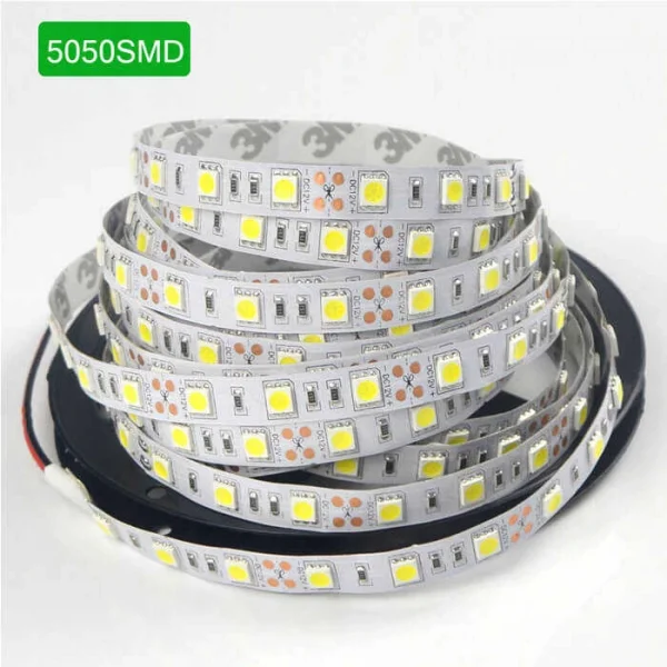 5M Metre 5050 3 Çipli Silikonsuz İç Mekan Şerit Led 300 Led Beyaz