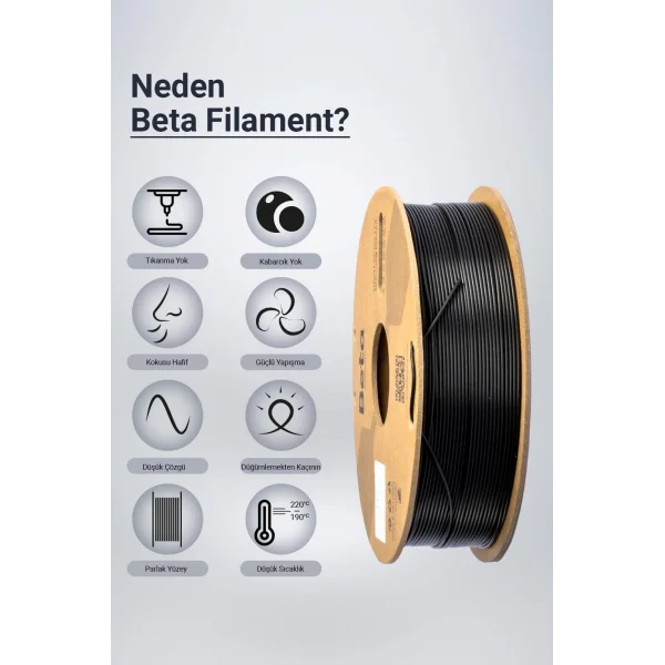 Beta PLA+ Filament Siyah