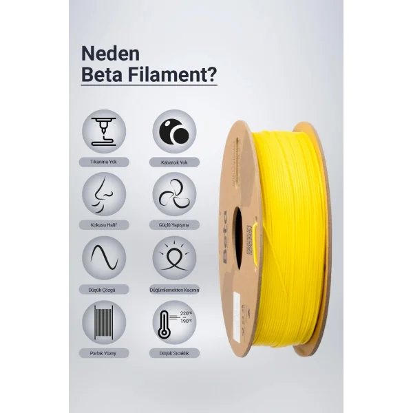 Beta PLA+ Filament Cyber Sarı
