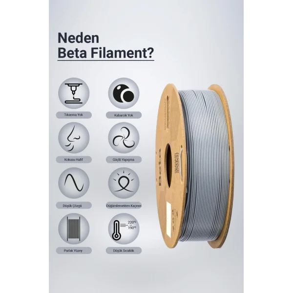 Beta PLA+ Filament Gri