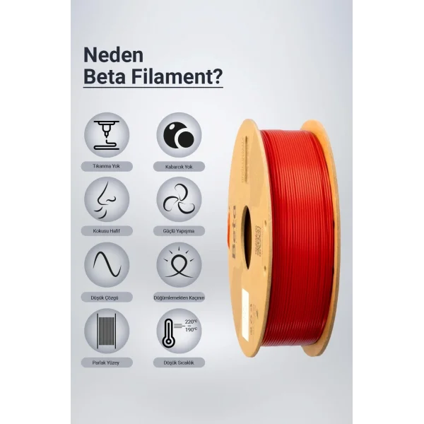 Beta PLA High-Speed Filament Kırmızı