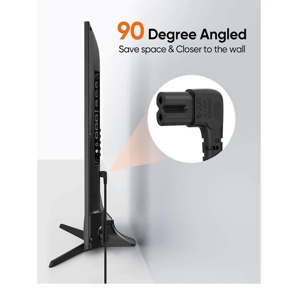 90 Derece L Uç Fiş 2 Pin Power Güç Kablosu - 1.5m