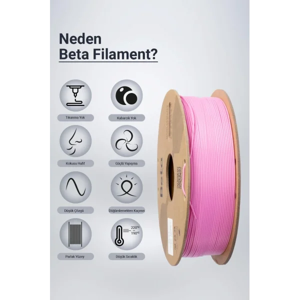Beta PLA High-Speed Filament Pembe