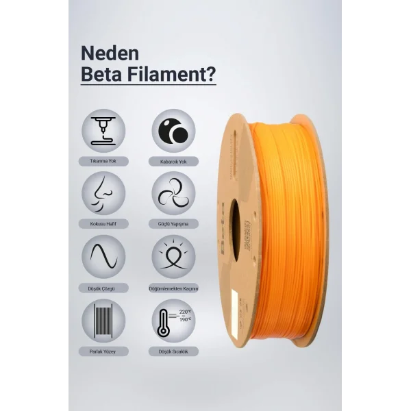 Beta PLA High-Speed Filament Turuncu