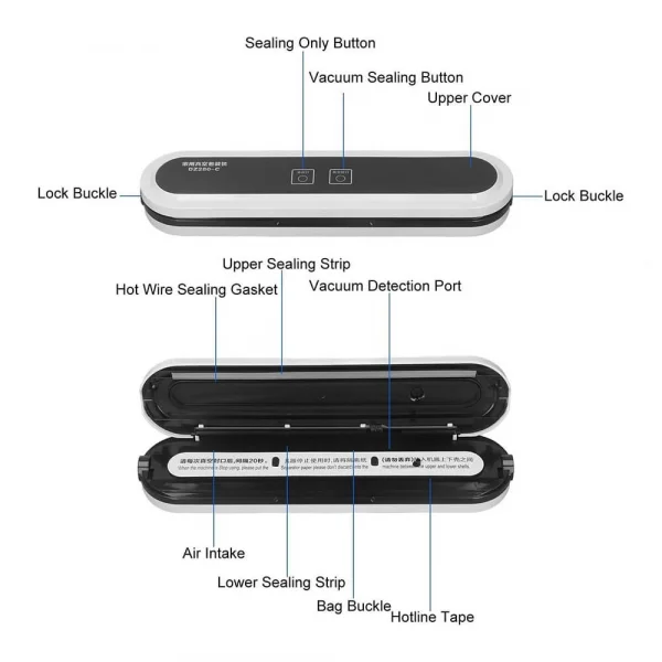 DZ280-C Vakumlu Poşet Yapıştırma Makinesi + 10 Adet Vakum Torbası