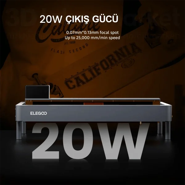 ELEGOO Phecda 20 Watt Lazer Gravür ve Kesici