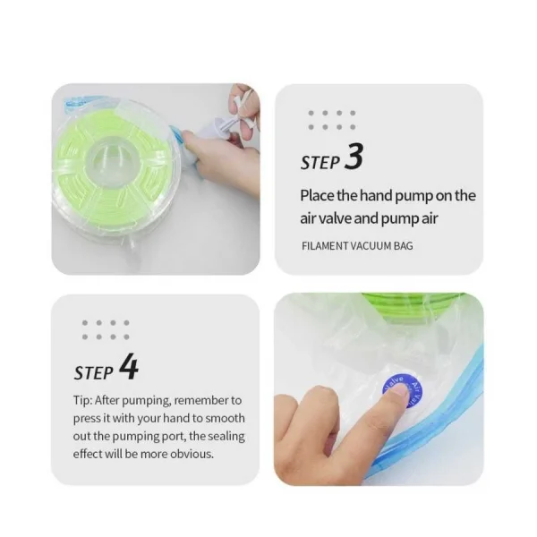 Filament Saklama Poşeti ve Vakum Pompa Kiti - 5 Poşet