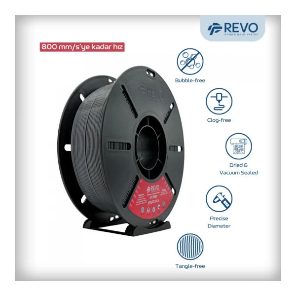 Revo Hyper Speed Pla Filament - Koyu Gri