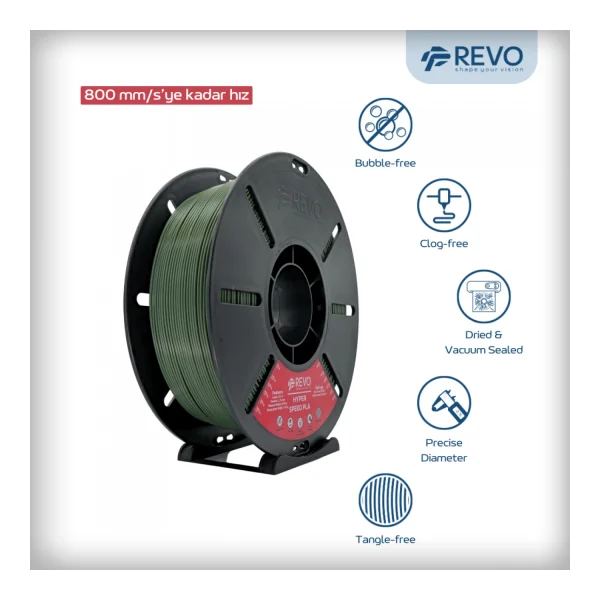 Revo Hyper Speed Pla Filament - Orman Yeşil