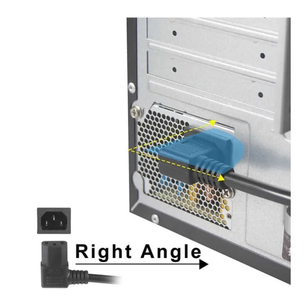Standart C13 Power Kablo 1.8 Metre - Sağ Açılı