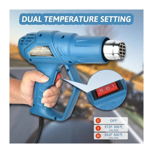 TGR-202 Profesyonel 2000W Sıcak Hava Tabancası - 2 Kademeli Isı Ayarlı