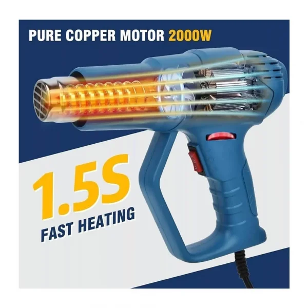 TGR-202 Profesyonel 2000W Sıcak Hava Tabancası - 2 Kademeli Isı Ayarlı