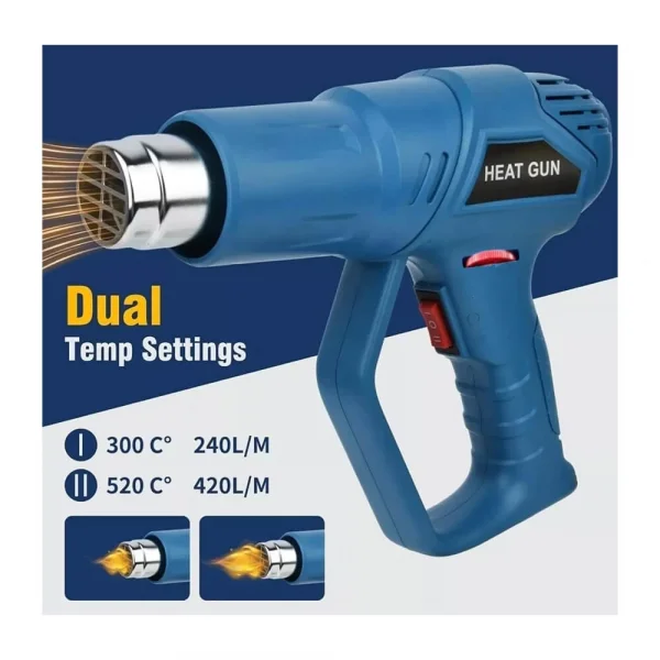 TGR-202 Profesyonel 2000W Sıcak Hava Tabancası - 2 Kademeli Isı Ayarlı