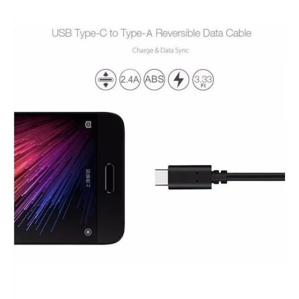 Type-C Usb Kablo 3.1 Hızlı Veri Aktarım Şarj Kablosu - Siyah - 1 Metre