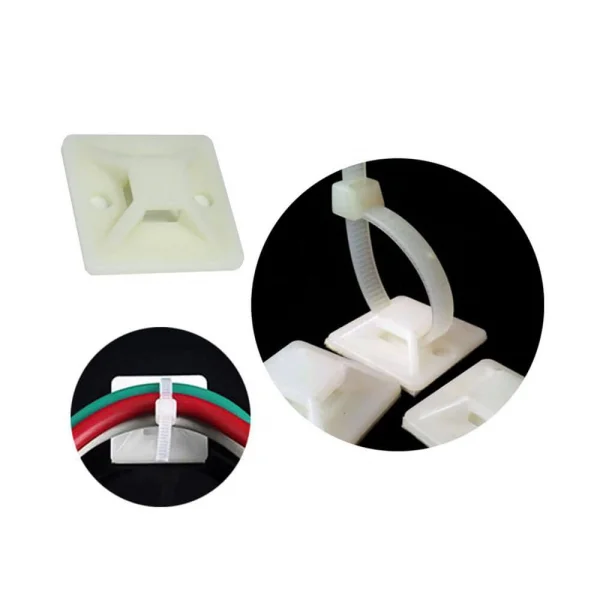 Yapışkanlı Kroşe - 20x20mm Kablo Bağı - 5 Adet