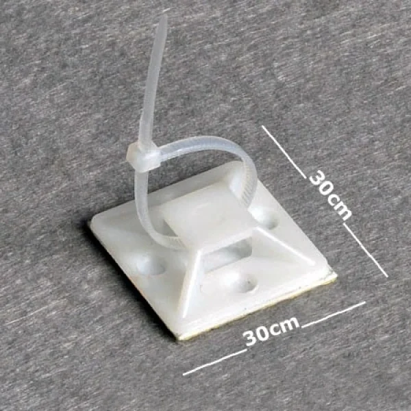 Yapışkanlı Kroşe - 30x30mm Kablo Bağı - 5 Adet