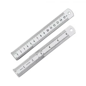15cm ( 6 inch ) - Çift Taraflı Paslanmaz Çelik Metal Cetvel - Kalınlık 1mm