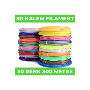 30 Renk 10 Metre 3D Kalem Pla Filament-300 Metre-3D Pen Filamenti