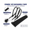 10cm Kablo Bağı Cırt Kelepçe Siyah - 100 Adet