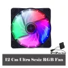 12Cm Kasa Fanı 3D 15 Led Rgb Soğutucu Fan Sessiz Renkli Işıklı