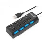 4 Port Usb 2.0 Çoklayıcı Hub Anahtarlı Işıklı On Off Düğmeli