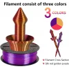 Kingroon PLA Silk Üçlü Renk Filament - Kırmızı Altın Mor
