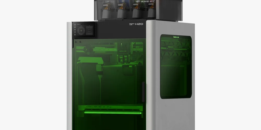 Bambu Lab H2D 3D Yazıcı | Çift Nozül, Çoklu Malzeme, Lazer ve Kesme Yetenekleri