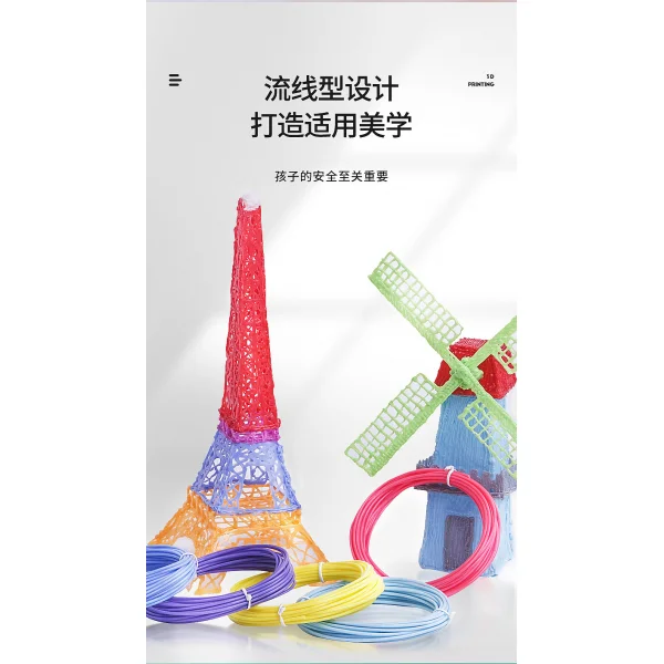 PLA Filament (3D Printer ve 3D kalem kartuşu) 5 RENK x 10 Metre