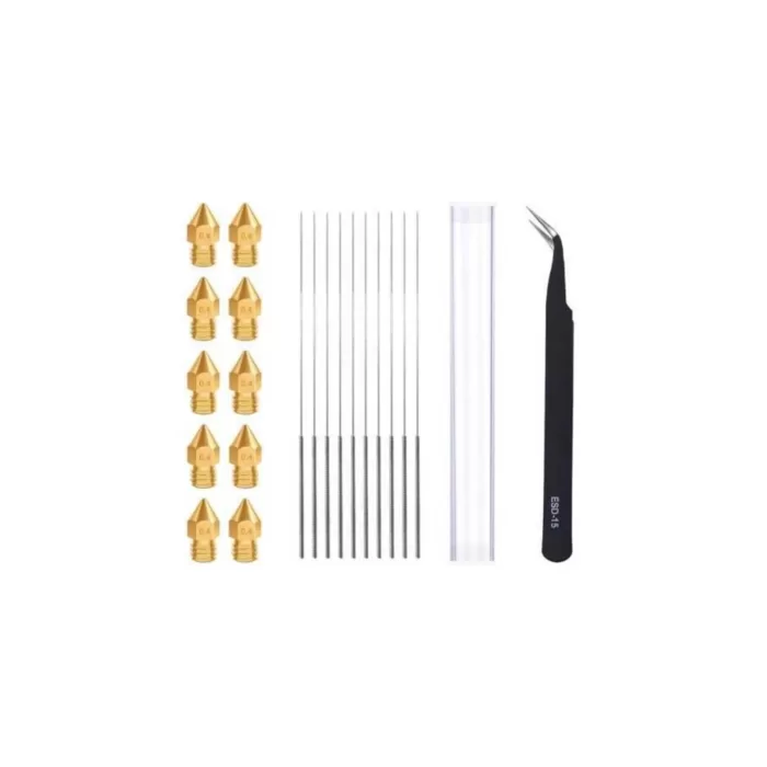 Creality Ender 3 Serisi 0.4mm Mk8 Nozzle Temizleme Iğnesi Seti