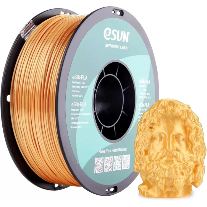 eSUN Silk PLA 3D Printer Filament Gold