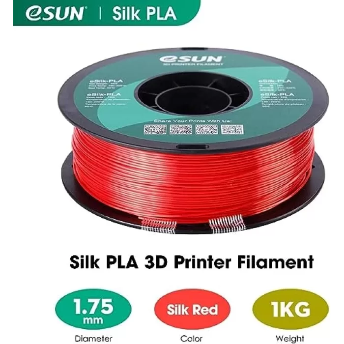 eSUN Silk PLA 3D Printer Filament Red