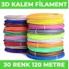 30 Renk 4 Metre 3d Kalem Pla Filament-120 Metre-3d Pen Filamenti 30*4mt