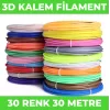 30 Renk 1 Metre 3d Kalem Pla Filament-30 Metre-3d Pen Filamenti 30*1mt
