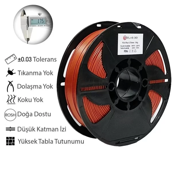 Elas 1.75 Mm Bakır Pla Plus Filament 1Kg