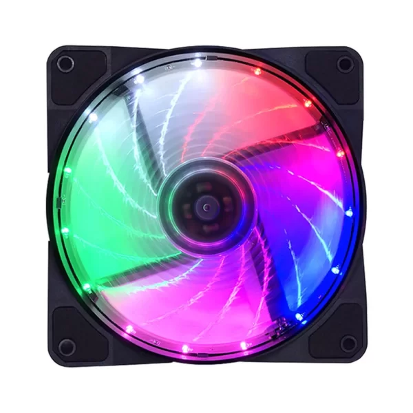 12Cm Kasa Fanı 3D 15 Led Rgb Soğutucu Fan Sessiz Renkli Işıklı