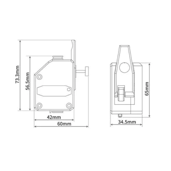 3d Yazici Şeffaf Bmg Extruder 1.75mm Çi̇ft Di̇şli̇