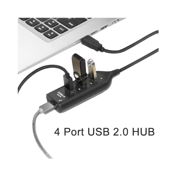 4 Port USB Hub USB 2.0 Çoklayıcı Siyah