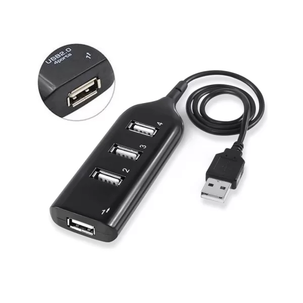 4 Port USB Hub USB 2.0 Çoklayıcı Siyah