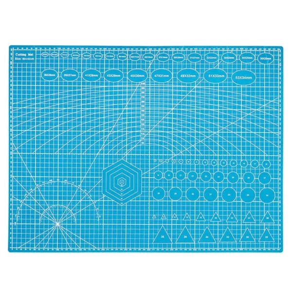 A2 Kesme Matı - Cutting Mat - Kesme Altlığı - Kesim Tablası - 60x45 cm - Mavi